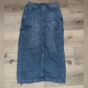 Blue Denim Cargo Skirt